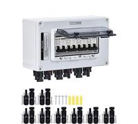 DIHOOL interrupteur de déconnections solaire sectionneur bipolaire Disjoncteur connecteur etanche exterieur panneau connecteur IP67 boitier etanche 4 String DC 12V-400V (4 in 4 out 30A)