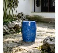 DIHRVTHC Table Appoint Ceramique Jardin Tabouret Decorative Tambour Bout de Canape Emaille Moderne Siege Appoint Entree Pouf Salon Repose Pieds Exterieur Resistant Balcon(Blue-f)