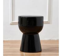 DIHRVTHC Tabouret Jardin Ceramique Table d Appoint Tambour Moderne Siege d Appoint de Balcon Bout de Canape de Salon Stable Support Plante Exterieur Antiderapant Elegant(Nero)
