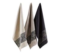 DII 100% Coton, Lavable en Machine, au Quotidien de Cuisine Basic, Ultra Absorbant, Jacquard décoratif Linge à Vaisselle 45,7 x 71,1 cm, Lot de 3 - Fleur de Lis