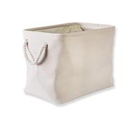DII 5568 Panier de rangement pliable en polyester panaché Crème Taille M