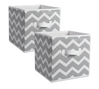 DII Bac de rangement Chevron, grand, 33 x 33 x 33 cm, gris, 2 pièces
