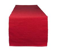 DII Basic Everyday Chemin de Table côtelé 100% Coton, 33 x 183 cm, Rouge Tango