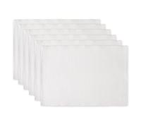 DII Basic Everyday Lot de 6 Sets de Table côtelés 100% Coton 33 x 48 cm Blanc