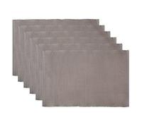 DII Basic Everyday Lot de 6 Sets de Table côtelés 100% Coton 33 x 48 cm Gris