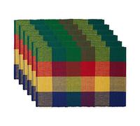 DII Basic Everyday Lot de 6 Sets de Table côtelés 100% Coton 33 x 48 cm Motif Carreaux d'été