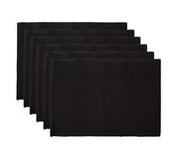 DII Basic Everyday Lot de 6 Sets de Table côtelés 100% Coton 33 x 48 cm Noir