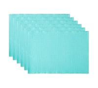 DII Basic Everyday Lot de 6 Sets de Table côtelés 100% Coton 33 x 48 cm Turquoise