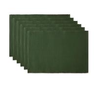 DII Basic Everyday Lot de 6 Sets de Table côtelés 100% Coton 33 x 48 cm Vert foncé