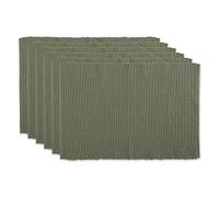 DII Basic Everyday Lot de 6 Sets de Table côtelés 100% Coton Motif artichaut 13 x 19 cm