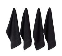 DII Basic Terry Collection Lot de 4 torchons gaufrés, 38,1 x 66 cm, Noir uni