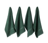 DII Basic Terry Collection Lot de 4 torchons gaufrés, 38,1 x 66 cm, Vert foncé uni