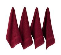 DII Basic Terry Collection Lot de 4 torchons gaufrés, 38,1 x 66 cm, vin uni