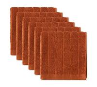 DII Basic Terry Collection Lot de 6 torchons à Carreaux de fenêtre Solides, 30,5 x 30,5 cm, Cannelle
