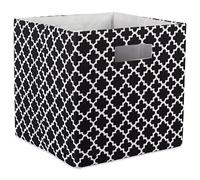 DII Boîte de rangement pliable en tissu rigide pour chambre d'enfant, bureau et maison (33 x 33 x 33 cm) - Treillis noir