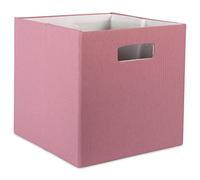 DII Boîte de rangement pliable en tissu rigide pour crèche, bureau, et organisation de la maison (33 x 33 x 33 cm) - Rose solide