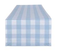 DII Buffalo Check Collection Chemin de Table Classique Bleu Clair et Blanc 35 x 183 cm