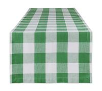 DII Buffalo Check Collection Chemin de table classique Farmhouse 35,6 x 182,9 cm Vert et blanc
