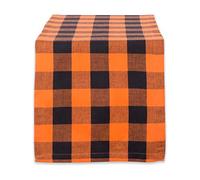 DII Buffalo Check Collection Chemin de table classique Farmhouse 35,6 x 274,3 cm, orange et noir