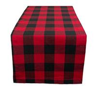 DII Buffalo Check Collection Chemin de table classique style rustique en coton, rouge/noir, 14 x 108 cm