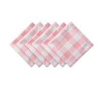 DII Buffalo Check Collection Lot de 6 Sets de Table en Coton Motif Rustique Classique Rose/Blanc 50,8 x 50,8 cm