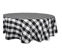 DII Buffalo Check Collection Nappe Rustique Classique Ronde 177,8 cm Noir et Blanc