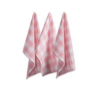 DII Buffalo Check Kitchen Collection Lot de 3 torchons de Cuisine Style Ferme Classique, 50,8 x 76,2 cm, Rose et Blanc
