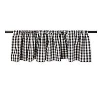 DII Cantonnière de fenêtre 100% Coton, pré-rétréci, Lavable en Machine, Passe-Tringle de 5,1 cm, Panneau Simple, 183,9 x 35,6 cm, Carreaux français