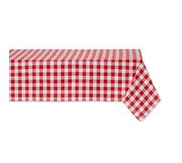 DII Checkered Tabletop Collection Nappe 100% Coton, Lavable en Machine, 152,4 x 3004,8 cm, Rouge