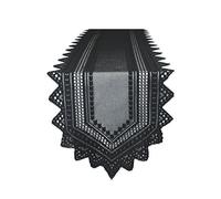 DII Chemin de Table 100% Polyester, Lavable en Machine, Crochet/Dentelle, 35,6 x 182,9 cm, Noir