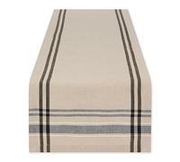 DII Chemin de Table à Rayures françaises de Style Ferme, 35,6 x 182,9 cm, Taupe/Noir