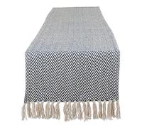 DII Chemin de Table Chevron Coton Bleu French 15x108