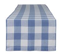 DII Chemin de Table Classique en Coton, Bleu délavé, 35,6 x 274,3 cm