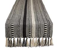 DII Chemin de Table Collection, Coton, Noir, 38,1 x 182,9 cm (38,1 x 193,9 cm, Franges