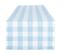 DII Chemin de Table en Coton, Blanc et Bleu Clair, 14 x 108 cm