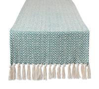 DII Chemin de Table tissé Basic Collection Chevron 38,1 x 182,9 cm Bleu Sarcelle
