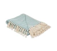 DII Chevron Collection Couvre-lit en Coton tissé à la Main Bleu tempête 127 x 152,4 cm