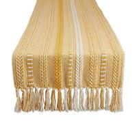 DII Collection Chemin de Table en Coton, doré Miel, 38,1 x 182,9 cm (38,1 x 190,9 cm, Franges