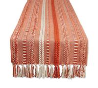 DII Collection Chemin de Table en Coton, Rouge Vintage, 38,1 x 274,3 cm (15 x 113 cm, Franges incluses)