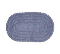 DII Collection Crochet - Tapis de Bain réversible, Grand Ovale, 53,3 x 86,4 cm, Bleu délavé