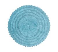DII Collection Crochet - Tapis de Bain réversible, Rond, 70 cm de diamètre, Bleu camée