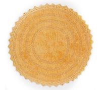 DII Collection Crochet - Tapis de Bain réversible, Rond, 70 cm de diamètre, Jaune