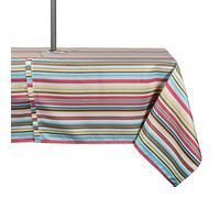 DII Collection de Dessus de Table d’extérieur à Rayures pour l’été, Nappe de Table de 152,4 x 213,4 cm avec Fermeture éclair (CAMZ34858)