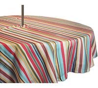 DII Collection de Dessus de Table d’extérieur à Rayures pour l’été, Nappe de Table Ronde de 132,1 cm avec Fermeture éclair, numéro de modèle : 5751