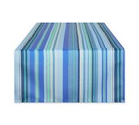 DII Collection de Dessus de Table d’intérieur/extérieur, Multi-Usage, Lavable en Machine, Chemin de Table, rayé, 35,6 x 182,9 cm, Bleu océan
