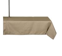 DII Collection de Table intérieure/extérieure, Trou pour Parasol avec Fermeture éclair, Lavable en Machine, Treillis Ton sur Ton, Nappe, 152,4 x 213,4 cm, Pierre