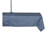 DII Collection de Table intérieure/extérieure, Trou pour Parasol avec Fermeture éclair, Lavable en Machine, Treillis Ton sur Ton, Nappe, 152,4 x 304,8 cm, Bleu français
