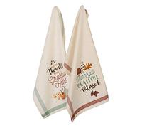 DII Coton Thanksgiving Vacances Plat décoratifs surdimensionné Serviettes Brodées, idéal de Cuisine Maison et Cadeau, Grateful Fall, 18 x 28