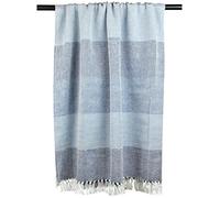 DII Couvre-lit à Chevrons pour intérieur/extérieur 100% Coton Camping Barbecue plages Couverture Quotidienne - 127 x 152,4 cm, Bleu Nautique, Bleu, Chevron Stripe