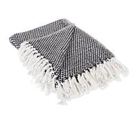 DII Couvre-lit à Chevrons pour intérieur/extérieur 100% Coton Camping Barbecue plages Couverture Quotidienne - 127 x 152,4 cm, Bleu Nautique, Noir, 50 x 60 inches